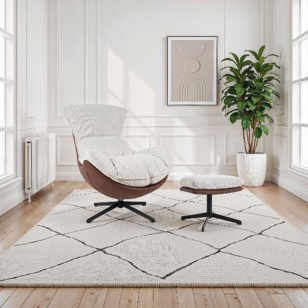 SILLON HANS GIRATORIO 360º. TAPIZADO TERRACOTA  (ANTIMANCHAS, IGNIFUGO, ANTIARAÑAZOS MASCOTAS) 102*102*87 CM