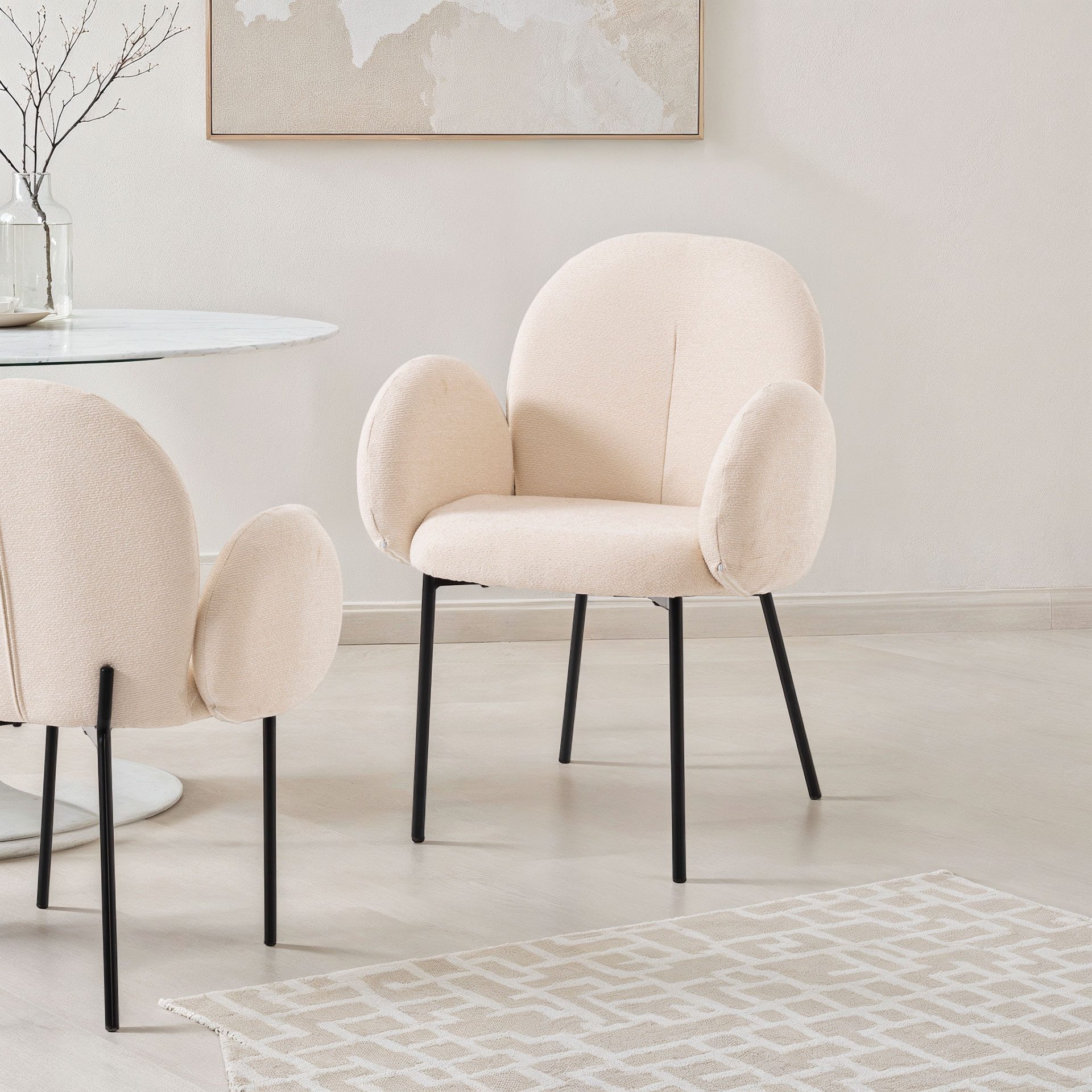 Sedia Margot, rivestimento bianco