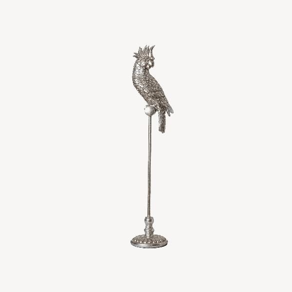 LORO PLATA RESINA SOBRE PEDESTAL 69 CM