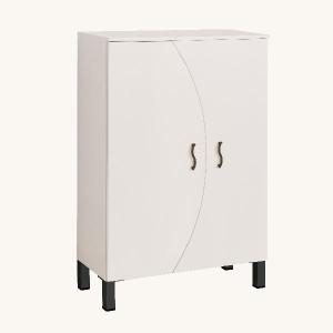 Zapatero lacado blanco 2 puertas patas metal 110*74*33 cm