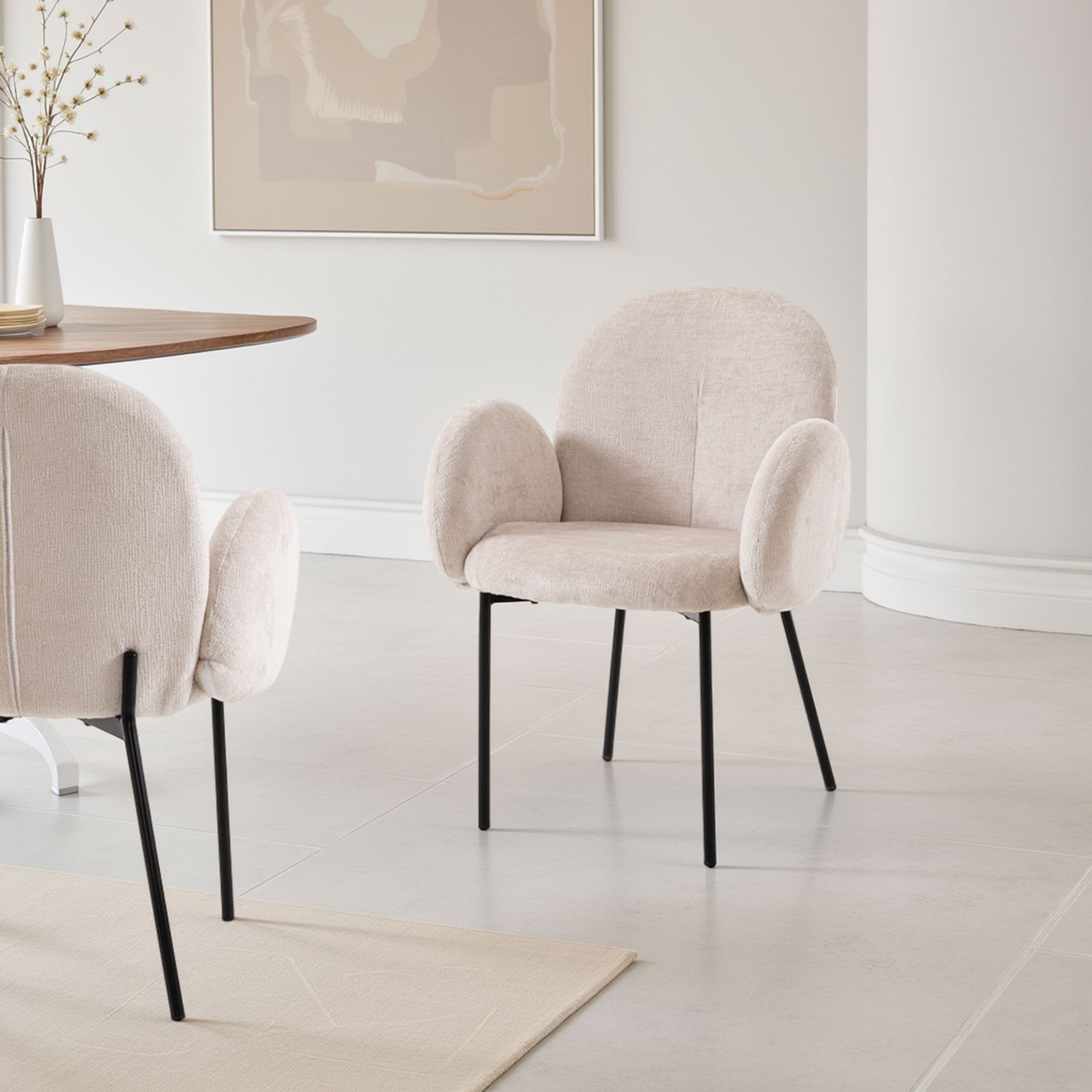 Sedia Margot, rivestimento beige