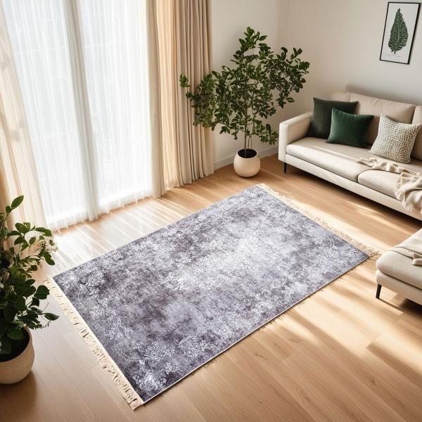 ALFOMBRA BLANCA Y PLATA. 160*230 CM