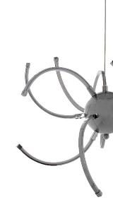 Lámpara de techo led cromada. 120*40*40 cm